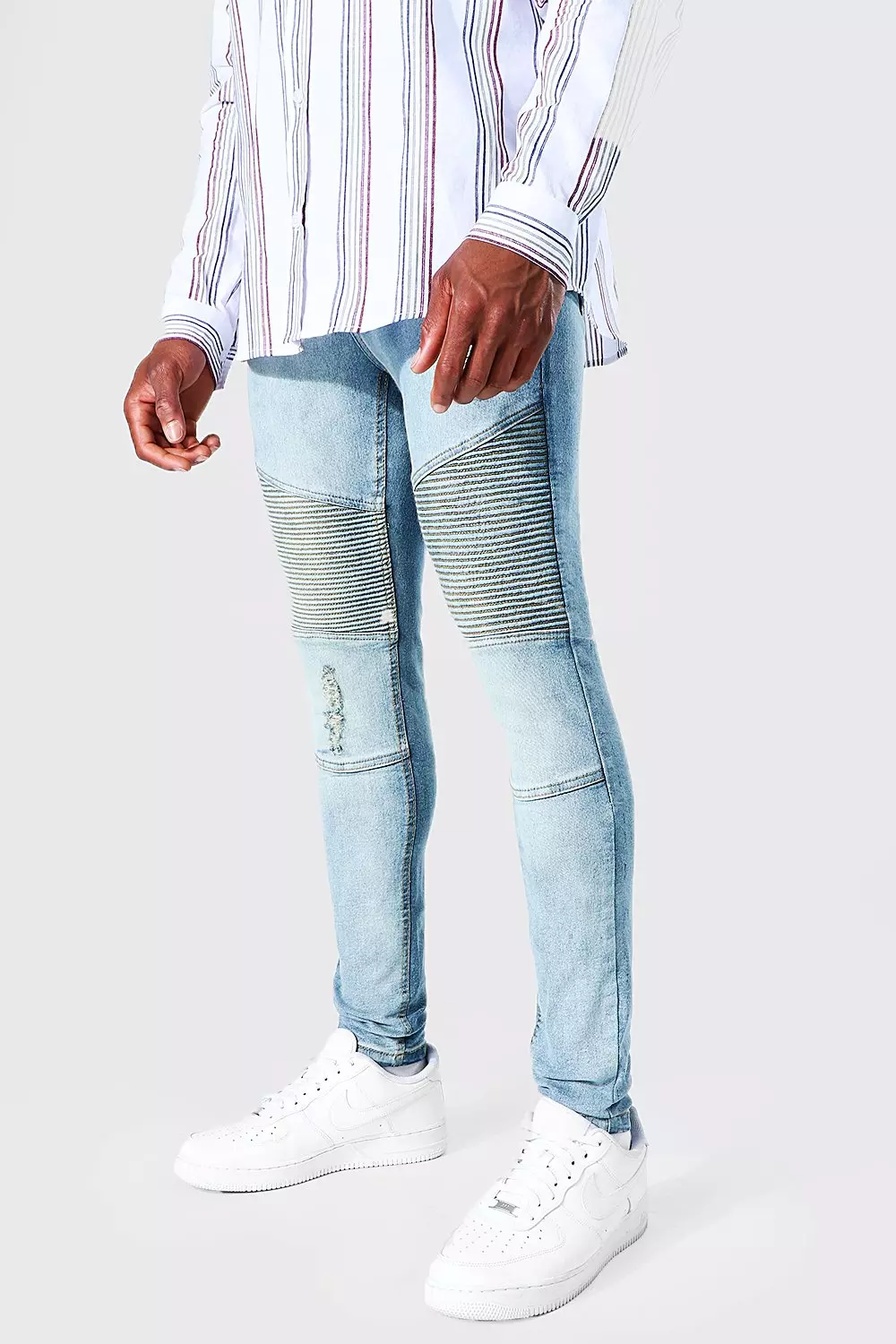 Boohooman store biker jeans